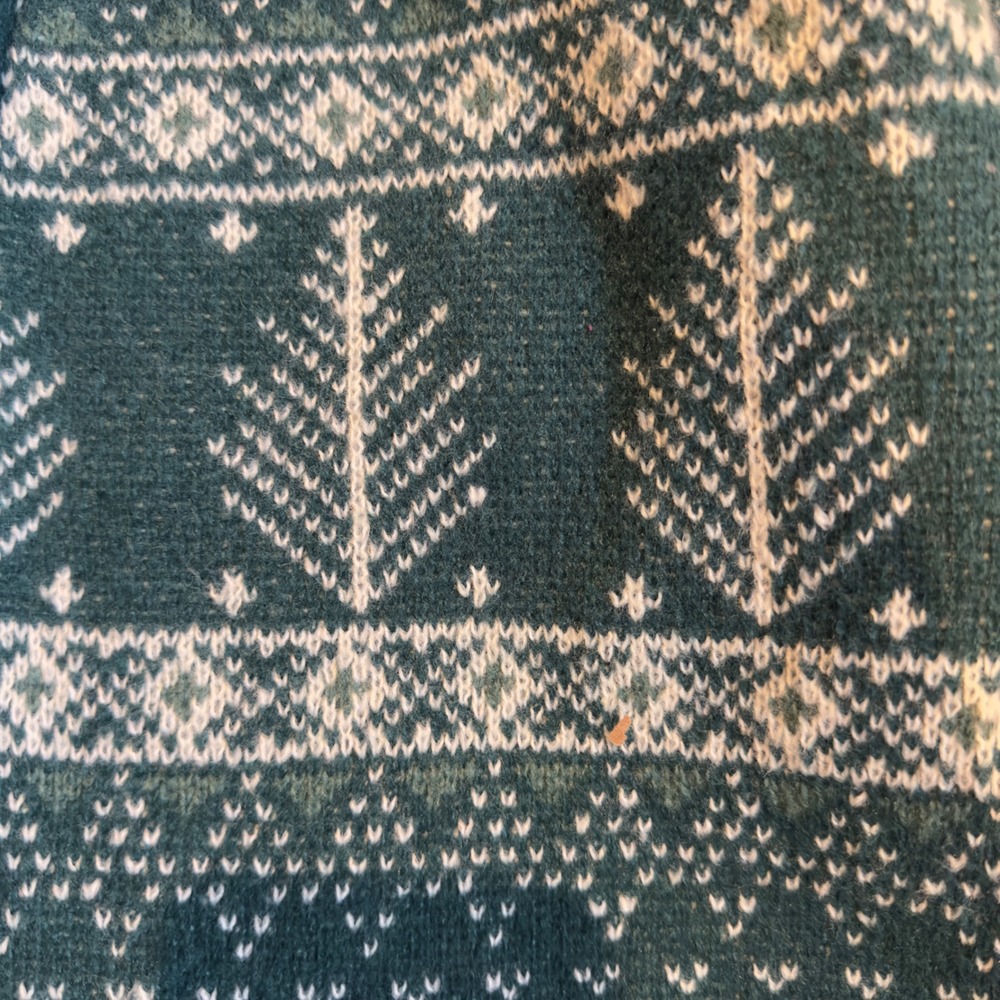 Grace + Karma Holiday Fair Isle Cardigan Green Pine Tree Sweater Womens XS/S NWT - Picture 2 of 8